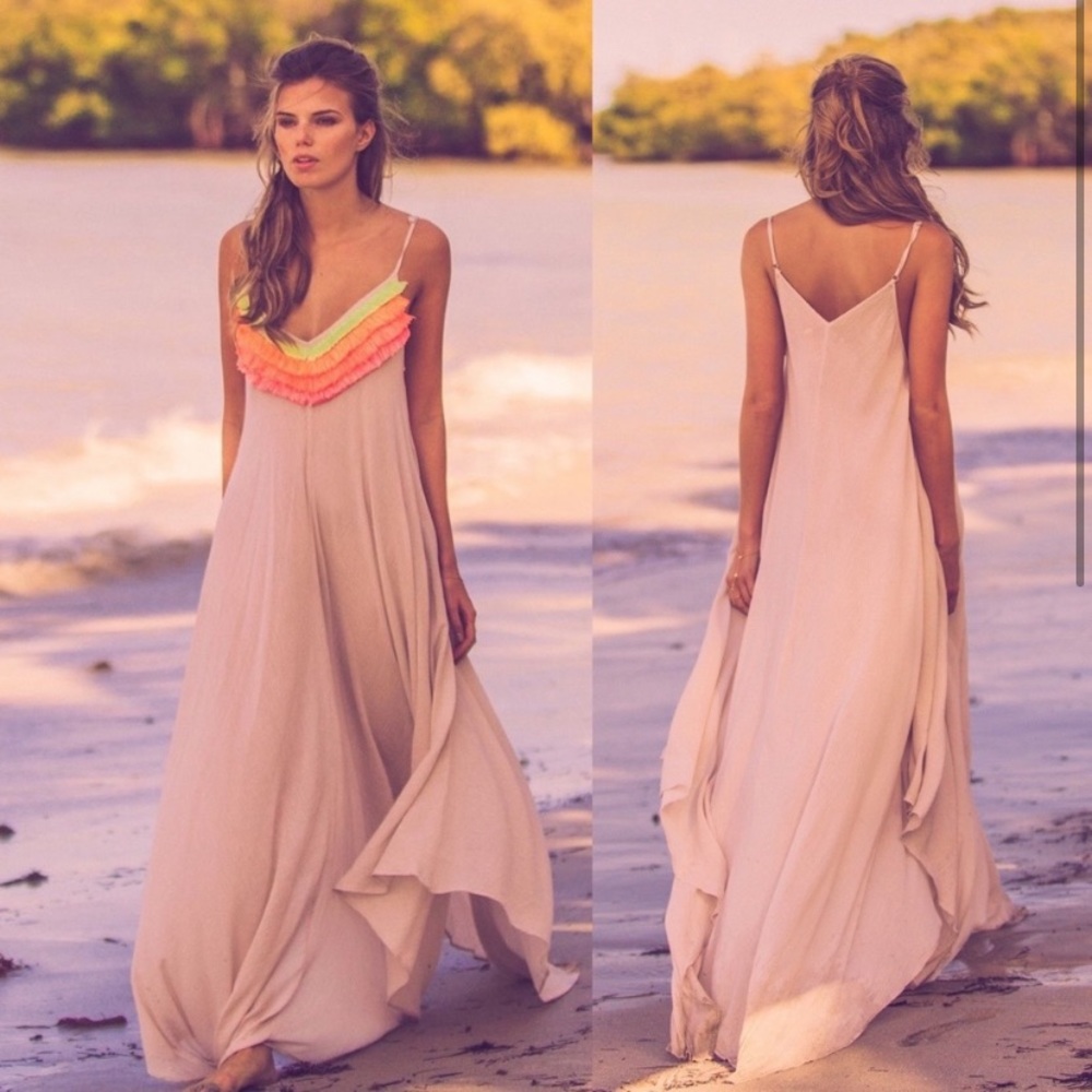 Mara Hoffman fringe linen blend dress